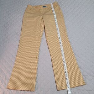 NWOT J. McLaughlin Women's Fashion  Cropped Mustard Yellow checker Pants Sz S